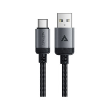 Дата кабель USB 2.0 AM to Type-C 1.2m 3.0A (18W) C20-04 aluminum alloy Black Acefast (6974316283782)